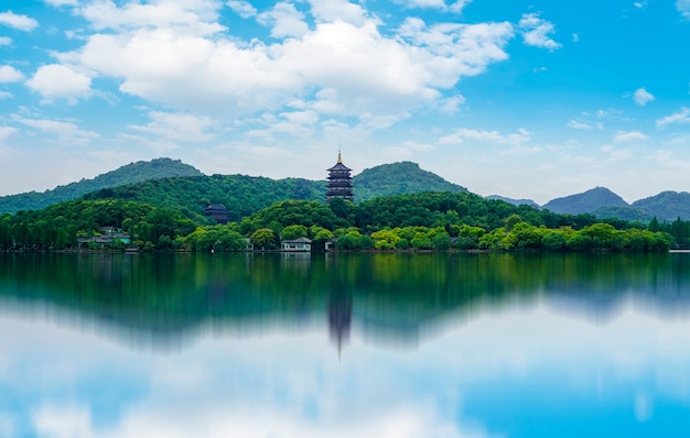 De mooie Shan&#39;shui van West Lake in Hangzhou