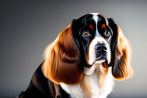 De mooiste Engelse cocker spaniel geïsoleerd op een doorzichtige achtergrond Portret van een schattige hond