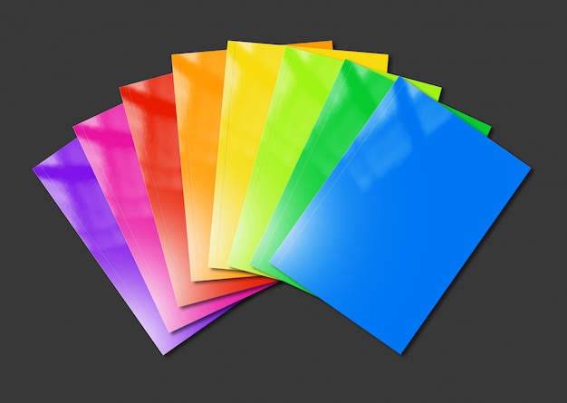 De multi kleurenboekjes variëren op zwarte achtergrond