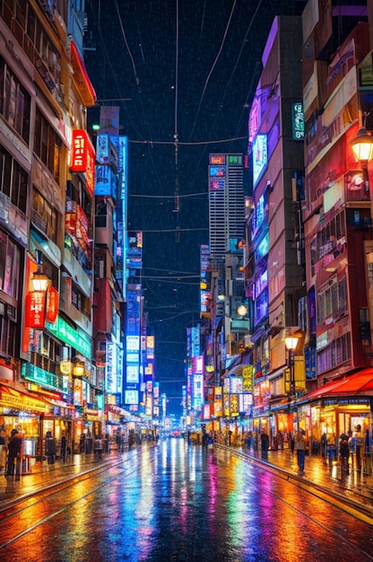 De nacht in Osaka.