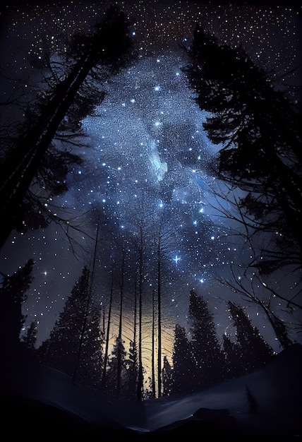 De nachtelijke hemel vol met sterren