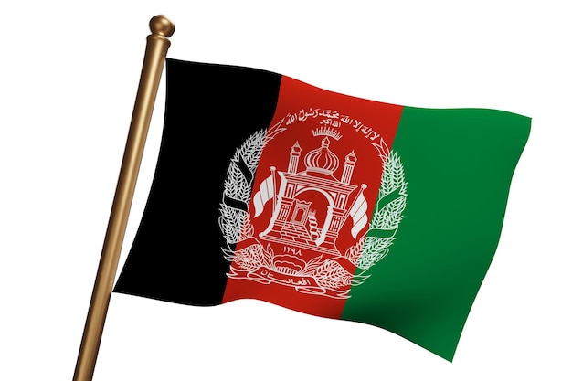 De nationale vlag van Afghanistan wappert