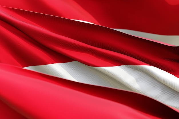 De nationale vlag van Monaco van textiel close-up in drie versies soft focus 3D illustratie