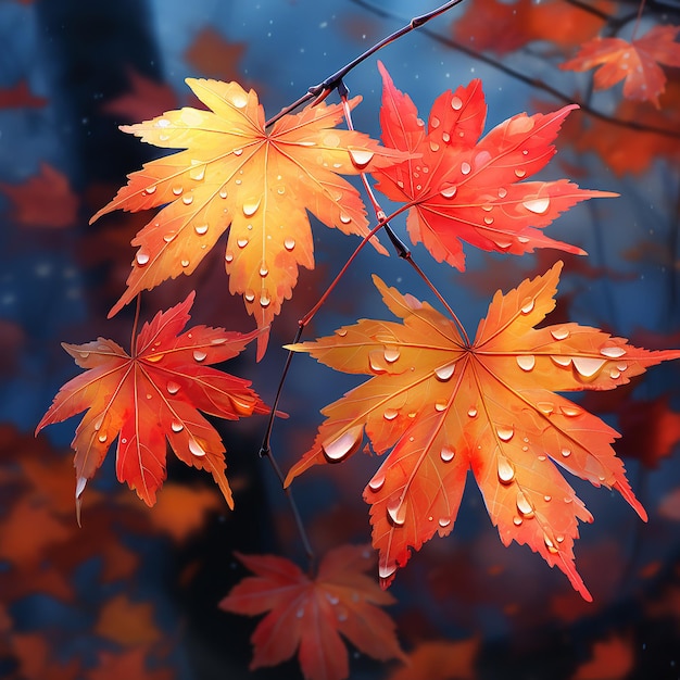 De natuur toont levendige herfstkloofbladeren