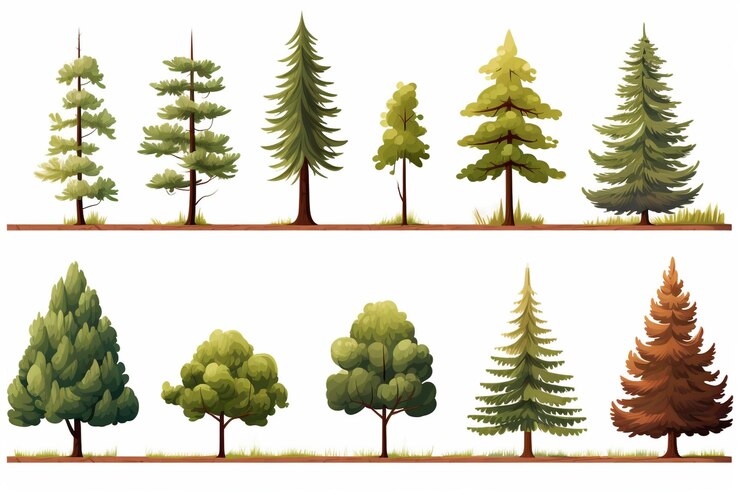 Foto de natuur van het bos met verschillende soorten bomen en struiken