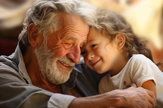 Foto de nauwe emotionele band tussen grootouders en hun kleinkinderen