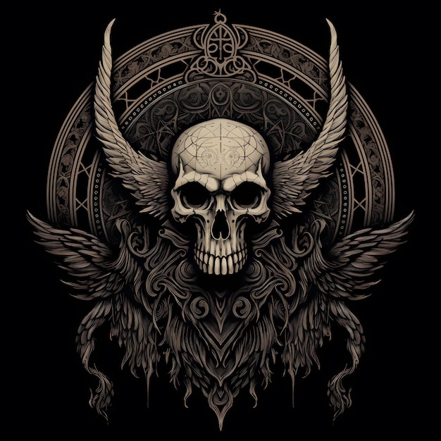 de occulte tattoo ontwerp donkere kunst illustratie geïsoleerd op zwarte achtergrond