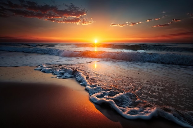 De oceaan van het zonsopgangstrand