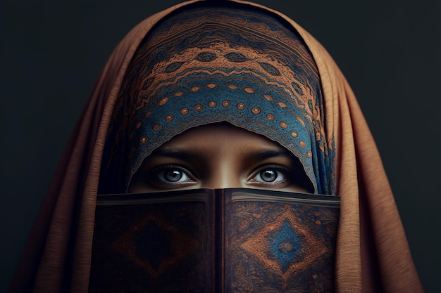 De ogen van een moslimvrouw zijn een mooie oosterse vrouw Generatieve AI