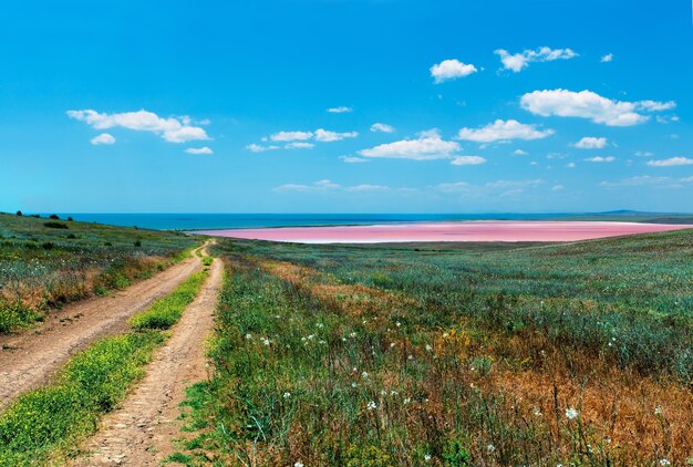 De onverharde weg naar het roze meer en de zee