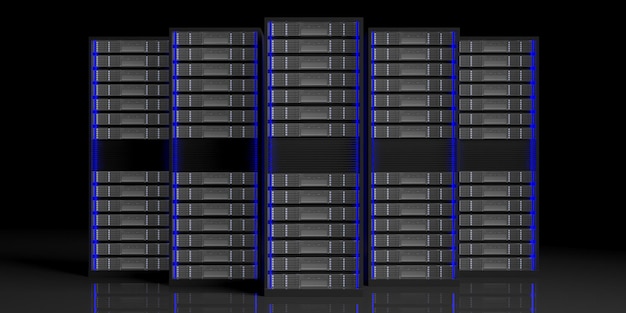 De opslageenheden van de computerserver op witte achtergrond 3d illustratie