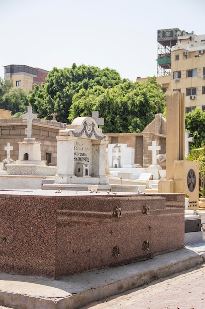 De oude begraafplaats in het Koptisch Caïro (Masr al-Qadima) district van Oud Caïro, Egypte