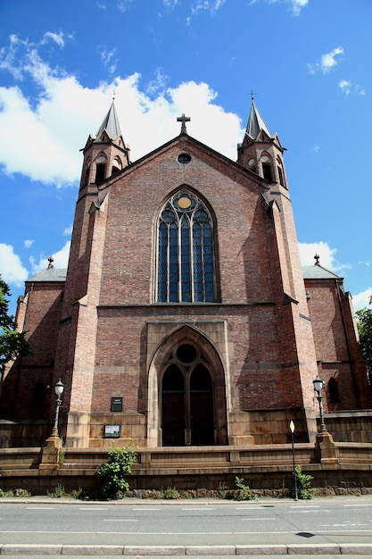 De oude kerk in het centrum van Oslo Noorwegen