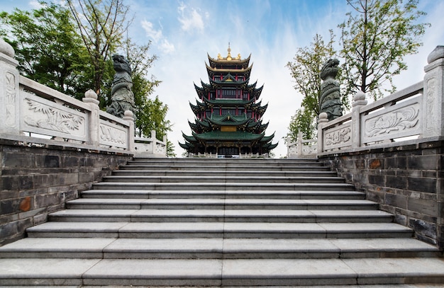 De oude pagode van de architectuurtempel in het park, Chongqing, China