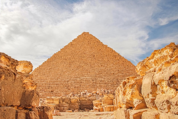 De oude piramide van Chefren in Giza, Egypte