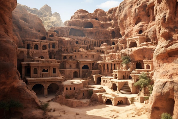 De oude stad Petra Jordan met ingewikkelde ro 00737 01