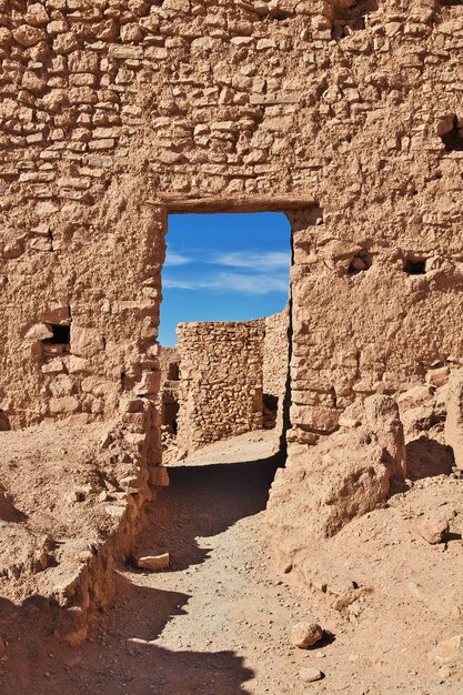 De oude vesting in de woestijn van de Sahara, Algerije