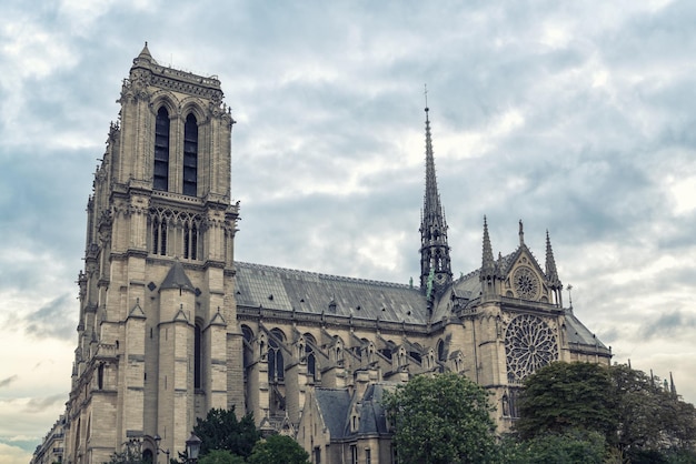 De paris cattedrale di notre dame a parigi. francia