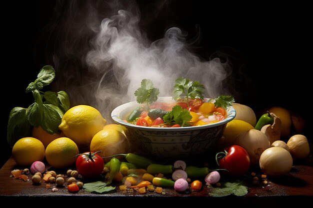 Foto de perfecte mengeling van specerijen in pozole