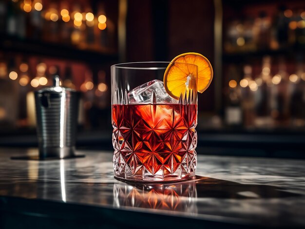 De perfecte Negroni cocktail AI Generation