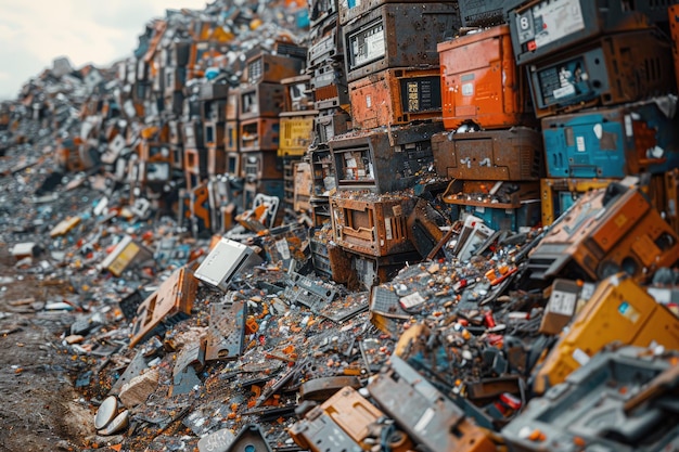 de plaats van het proces van recycling van elektronische onderdelen professionele fotografie