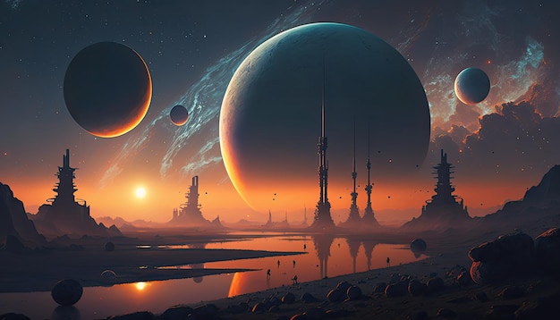 De planeten van het universum wallpapers