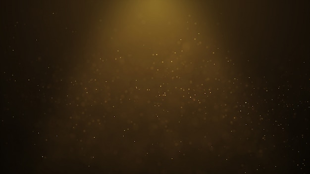 De populaire abstracte achtergrond die gouden deeltjes van stofdeeltjes glanst vonkt golf 3d animatie
