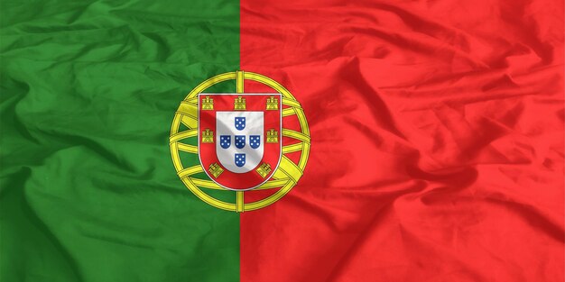 De Portugese vlag zwaait van dichtbij