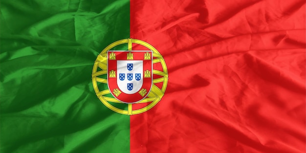 De Portugese vlag zwaait van dichtbij