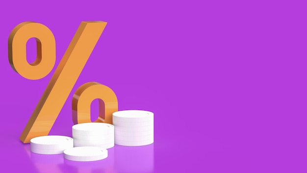 Foto de procent en munten voor business concept 3d renderingxa