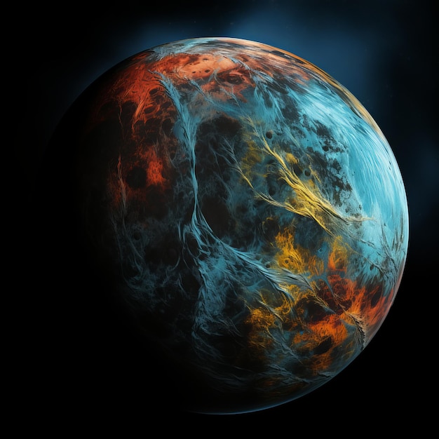 De raadselachtige maan van een buitenaardse planeet die door de zwarte afgrond steekt