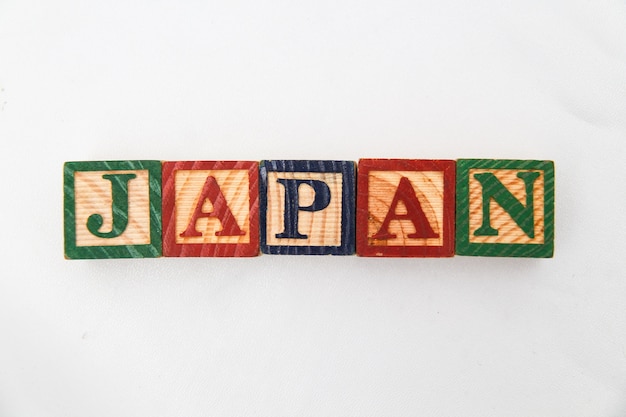 De rangschikking van letters vormt één woord, &quot;JAPAN&quot;