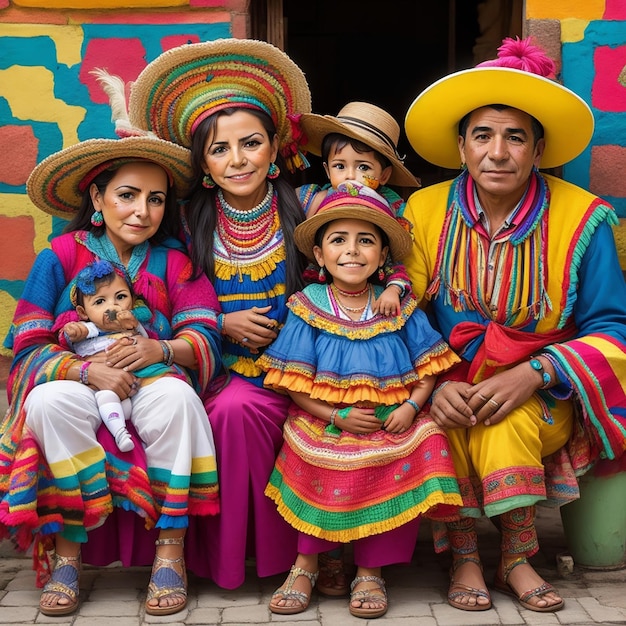 De reis van eenheid van een Colombiaans gezin