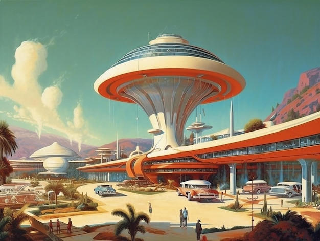 de retro-futuristische visies van het midden van de 20e eeuw