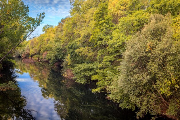 De rivier met een rustige stroming