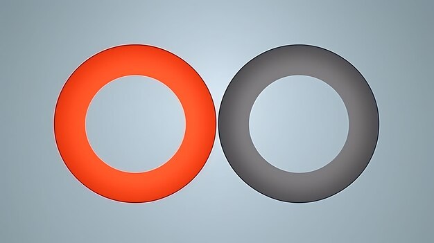 Foto de rode en zwarte cirkels zijn van de oranje cirkel.