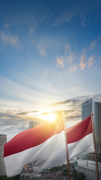 De rood-witte vlag van de Indonesische vlag