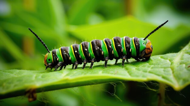 De rups op het groene blad