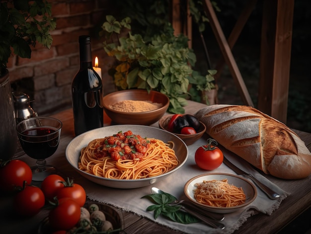 Foto de rustieke charme van een toscaans pastadiner