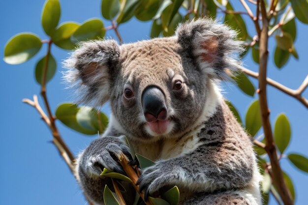 De schattige koala in de eucalyptusboom