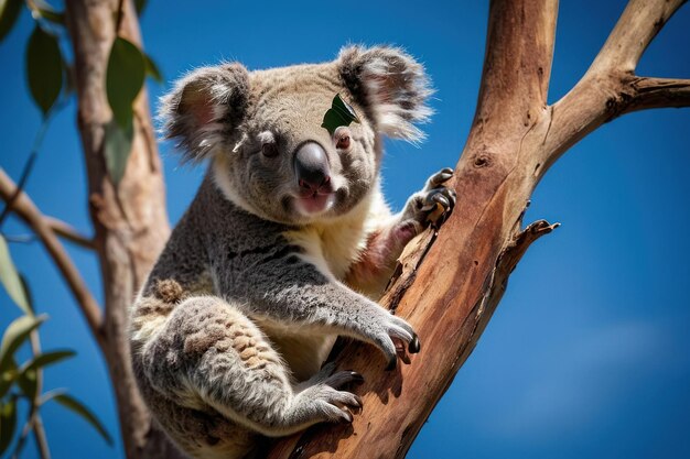 De schattige koala in de eucalyptusboom