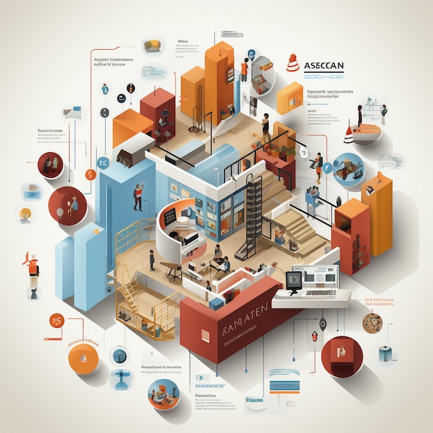 de schematische illustratie van Account Based Marketing op witte effen achtergrond