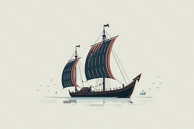 Foto de schepen van de vikingen en hun legendarische veldtochten in de geschiedenis
