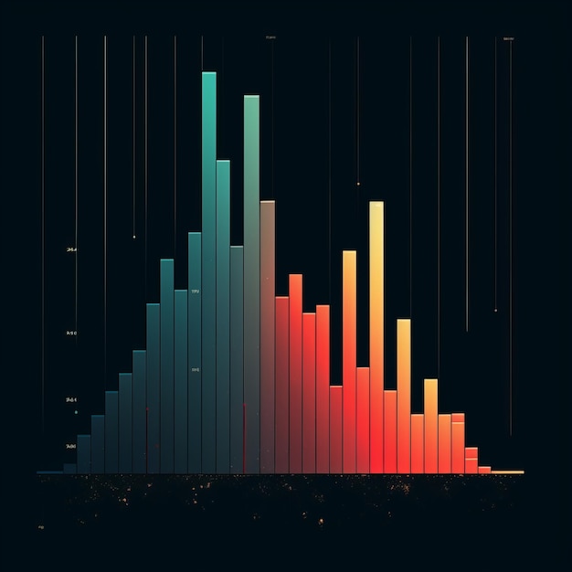 Foto de schoonheid van eenvoud een minimalistisch tweedimensionaal histogram