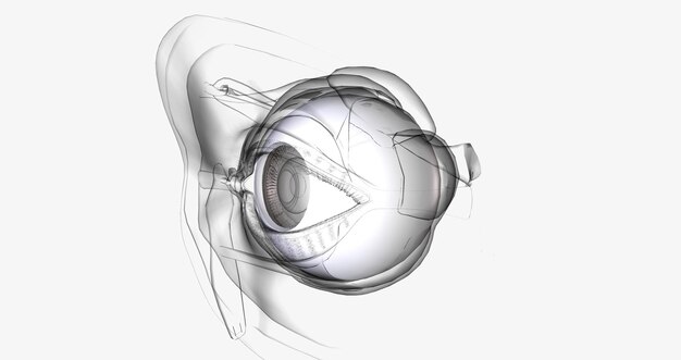 Foto de sclera is de witte buitenwand van het oog