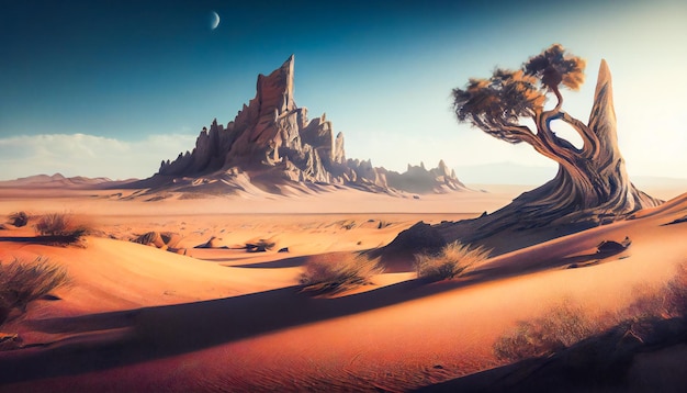 De sereniteit van het woestijnlandschap Generatieve AI