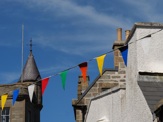 Foto de shetland-eilanden en de stad lerwick.