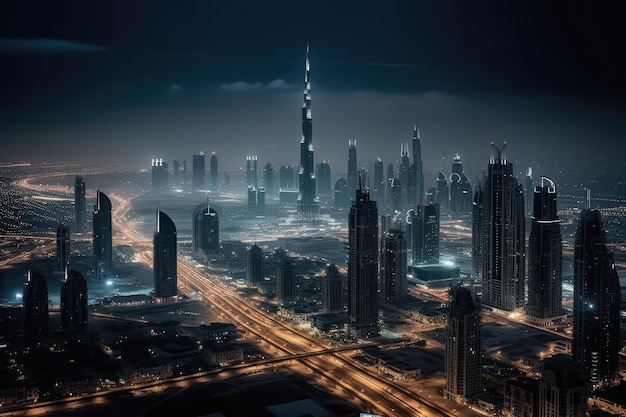 De skyline en de prachtige stad Dubai