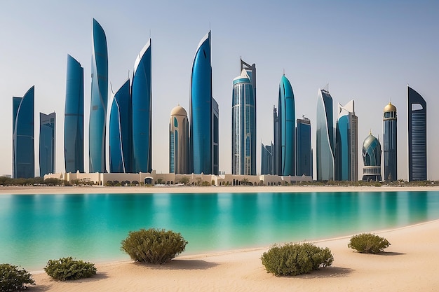 De skyline van Abu Dhabi