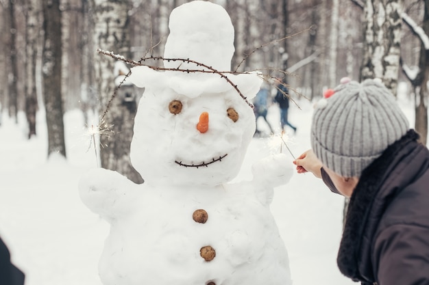 De sneeuwman van het mooie Nieuwjaar